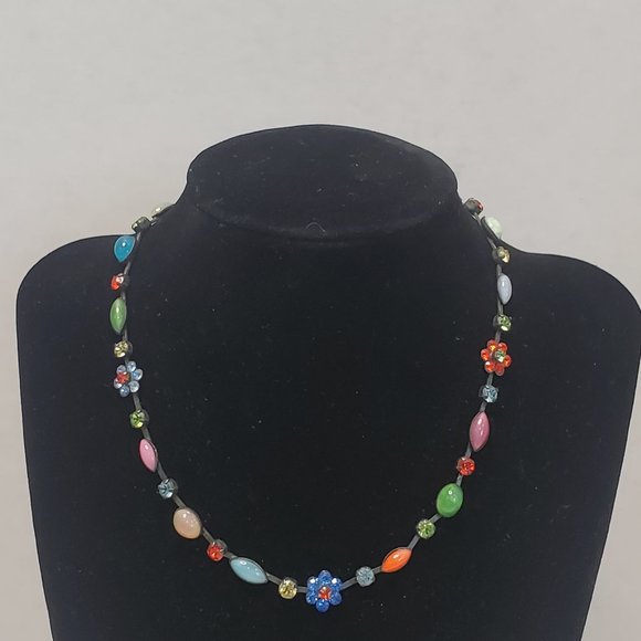 Atlantis Berline Germany Vintage Gemstone Flower Necklace - Picture 3 of 11